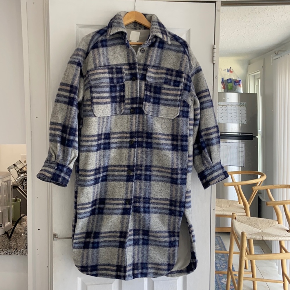 Blue Plaid Shacket from HM Size XS